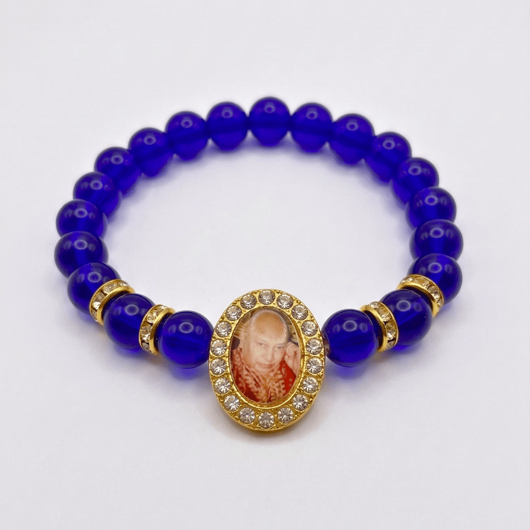 π GURUJI BLUE BEAD BRACELET (ORO SILVER) (100% off)