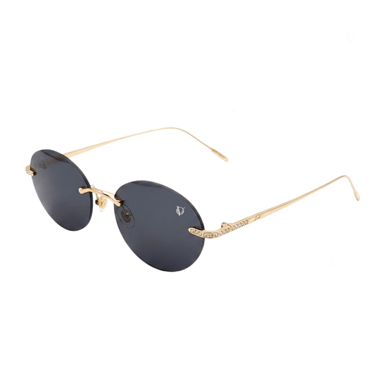 Aurora Rimless Oval Sunglasses (J-038)