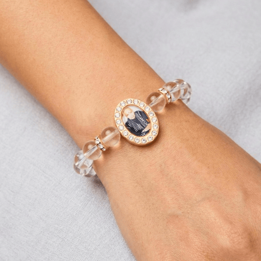 GURUJI TRANS.P BEAD BRACELET (ORO SILVER)