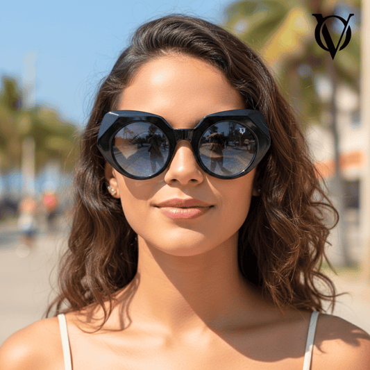 Azure Orbit (Women Sunglasses 6290 Black)