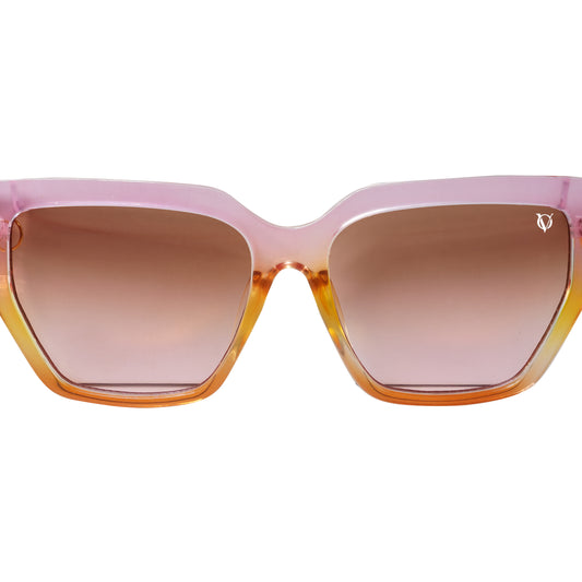 Brown sunglasses with brown gradient lenses-zoomed view