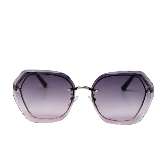 Purple gradient lenses with hexagonal frame-front view