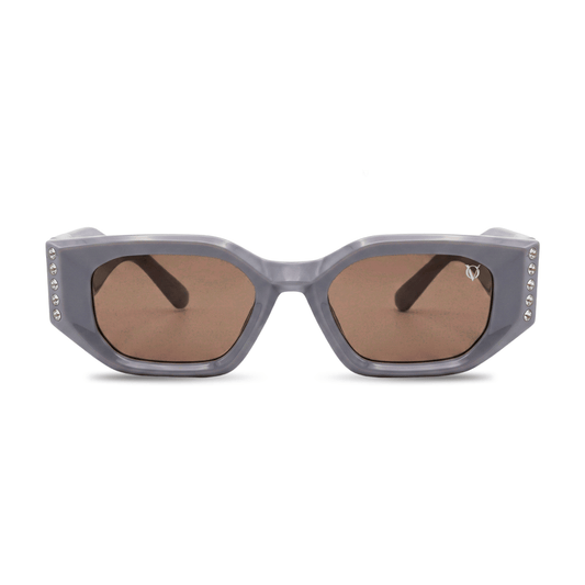 Frosted Glam Edge Sunglasses (17004) Lavender