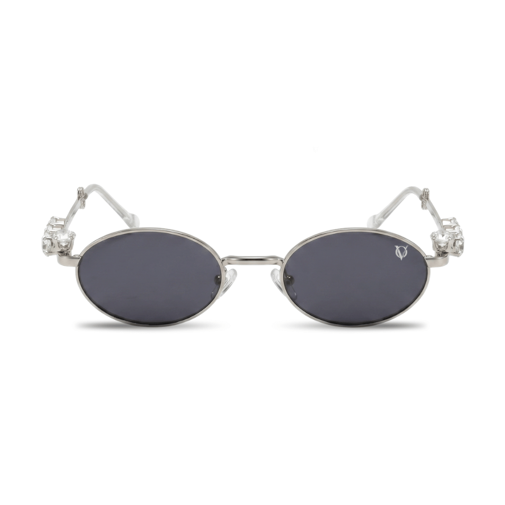Crystal Muse Oval Sunglasses (S020)Silver