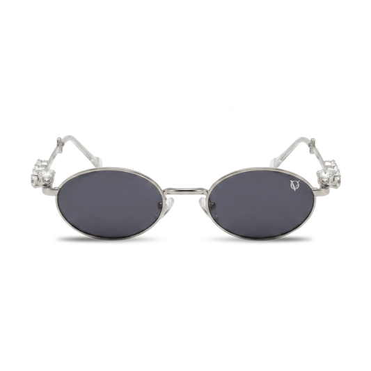 Crystal Muse Oval Sunglasses (S020)Silver