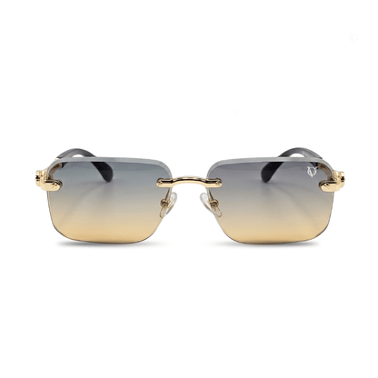 Regal Panther Gold Rimless Gradient Sunglasses (2507)