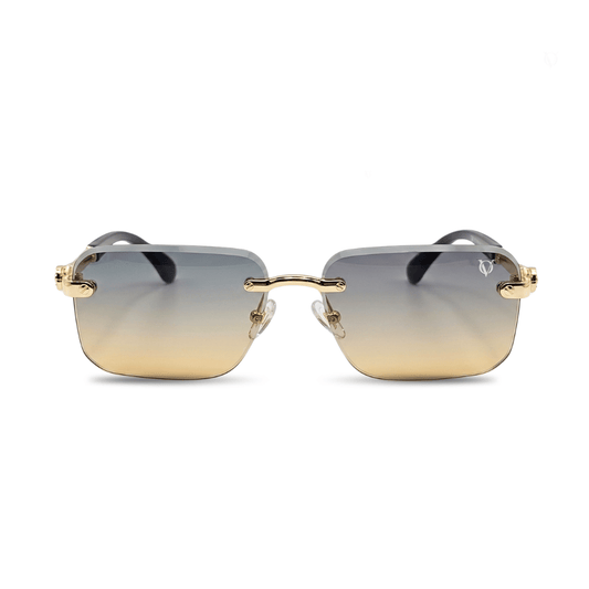 Regal Panther Gold Rimless Gradient Sunglasses (2507)