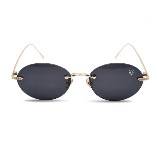 Aurora Rimless Oval Sunglasses (J-038)