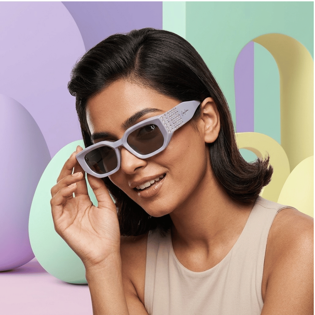 Frosted Glam Edge Sunglasses (17004) Lavender