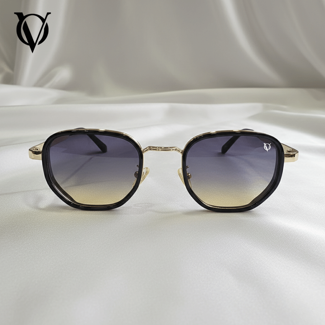 Men Black Gold Sunglasses 2690