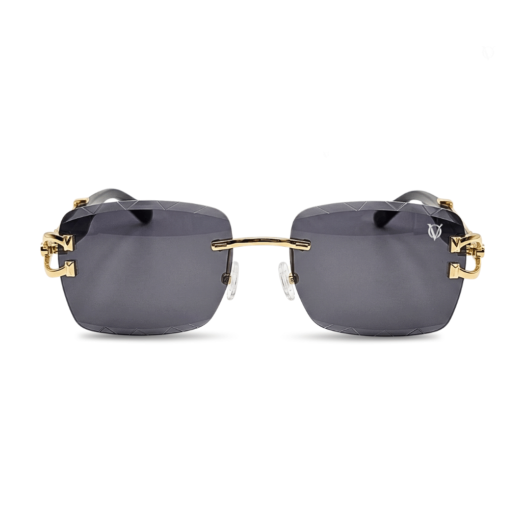 Phantom Panther Gold Rimless Sunglasses (58106)