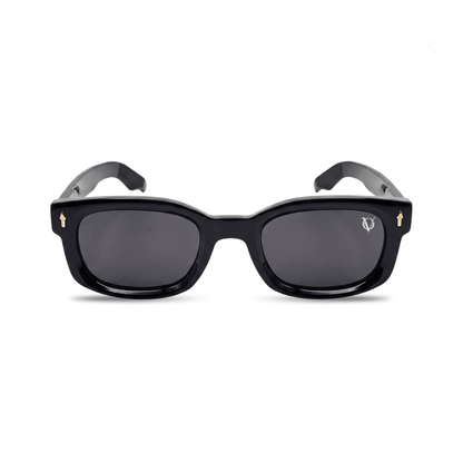 Midnight Crest Classic Black Square Sunglasses (17007)