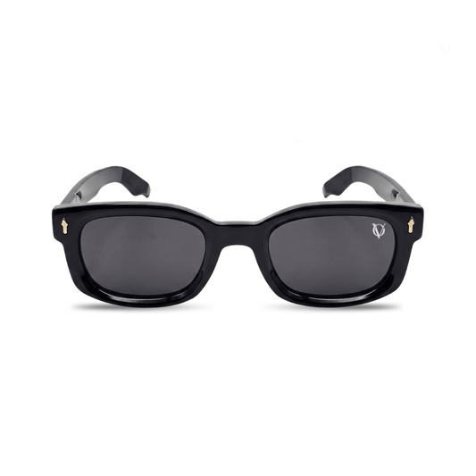 Midnight Crest Classic Black Square Sunglasses (17007)