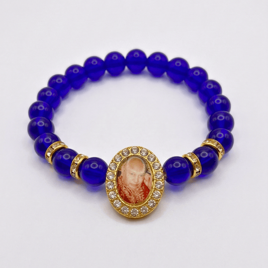 🎁 GURUJI BLUE BEAD BRACELET (ORO SILVER) (100% off)