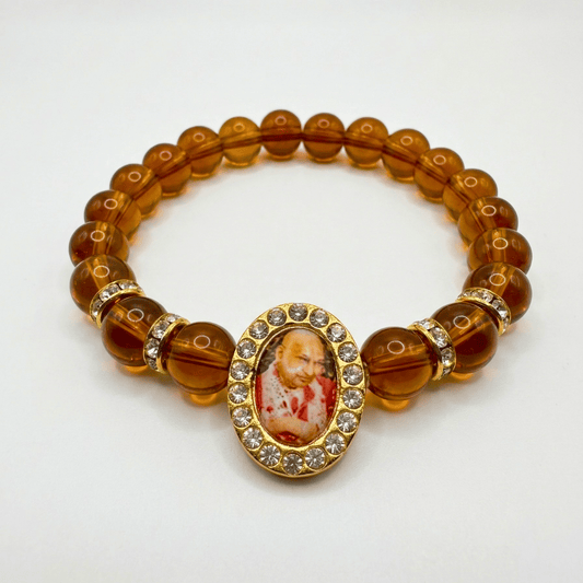 🎁 GURUJI BROWN BEAD BRACELET (ORO SILVER) (100% off)