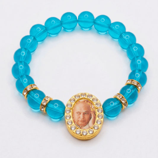 GURUJI M.BLUE BRACELET (ORO SILVER)