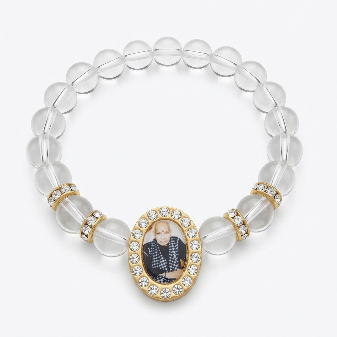 GURUJI TRANS.P BEAD BRACELET (ORO SILVER)
