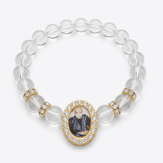 🎁 GURUJI TRANS.P BEAD BRACELET (ORO SILVER) (100% off)