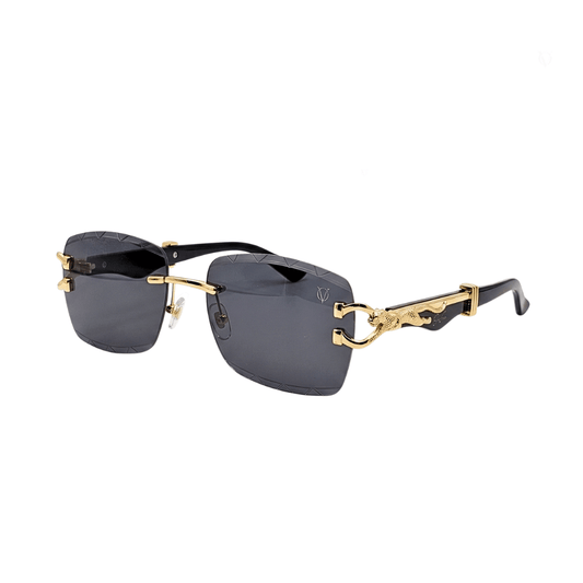 Phantom Panther Gold Rimless Sunglasses (58106)