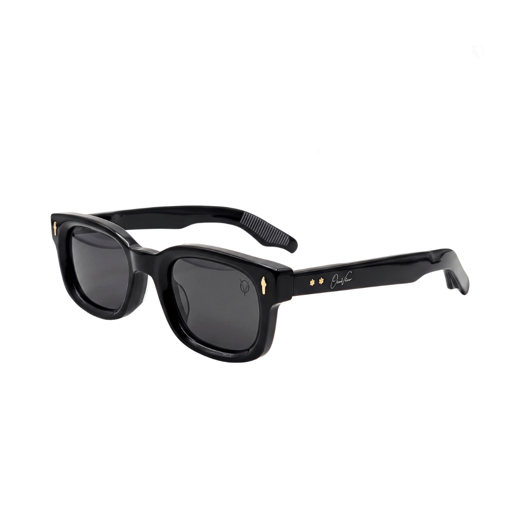 Midnight Crest Classic Black Square Sunglasses (17007)