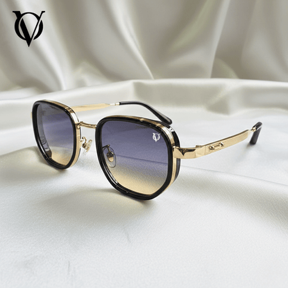 Men Black Gold Sunglasses 2690