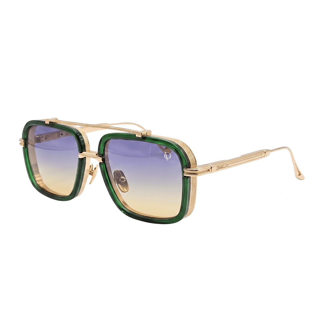 Emerald Royale Gold Double Bridge Sunglasses (3804)