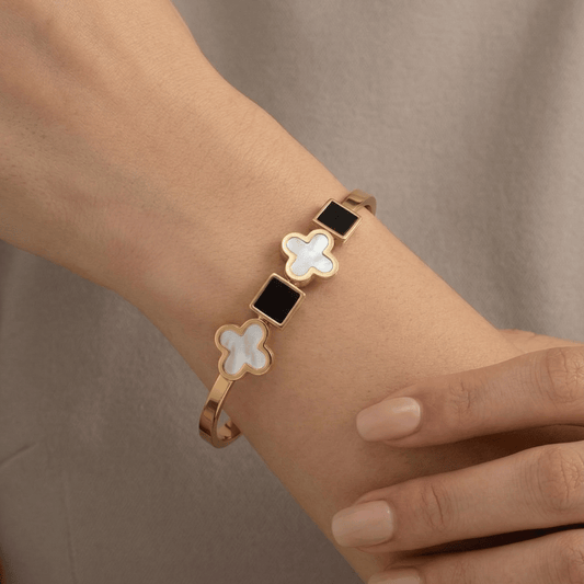 CLOVE BRACELET DOUBLE (ORO SILVER)