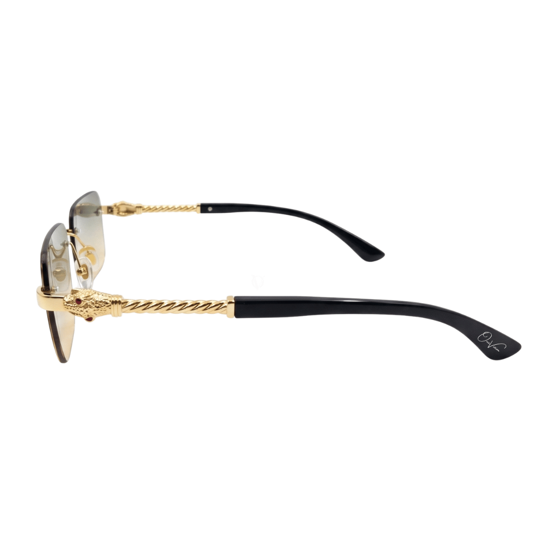 Regal Panther Gold Rimless Gradient Sunglasses (2507)