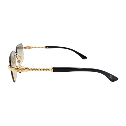 Regal Panther Gold Rimless Gradient Sunglasses (2507)