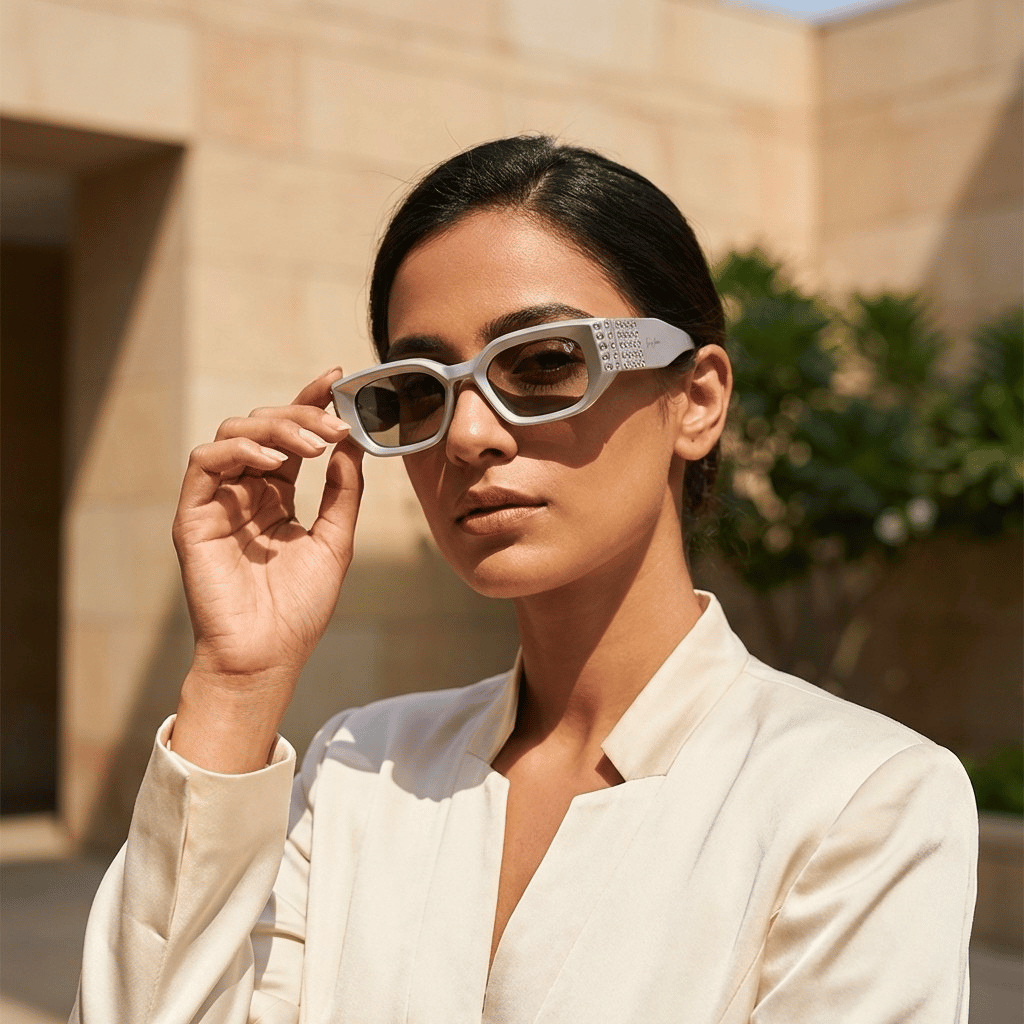 Frosted Glam Edge Sunglasses (17004) Lavender