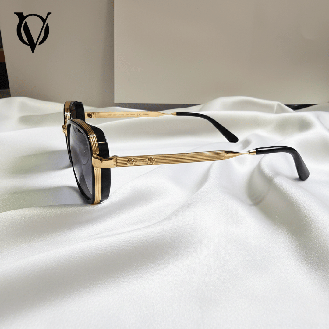 Men Black Gold Sunglasses 2690