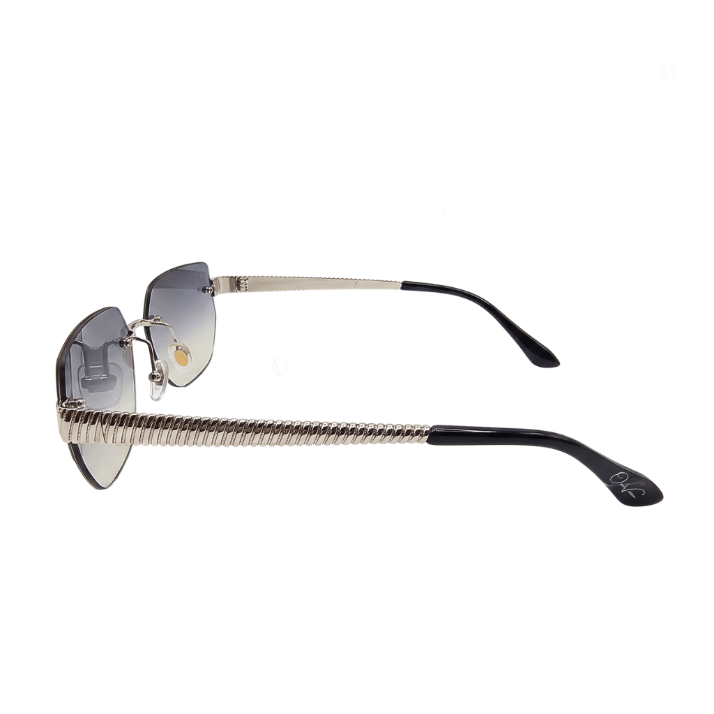 Silver Edge Rimless Blue Gradient Sunglasses (2748)