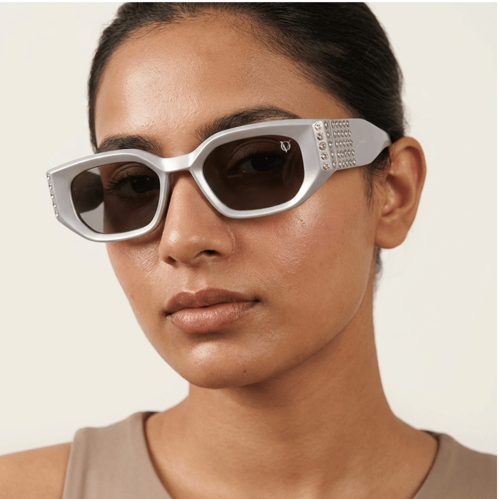 Frosted Glam Edge Sunglasses (17004) Lavender