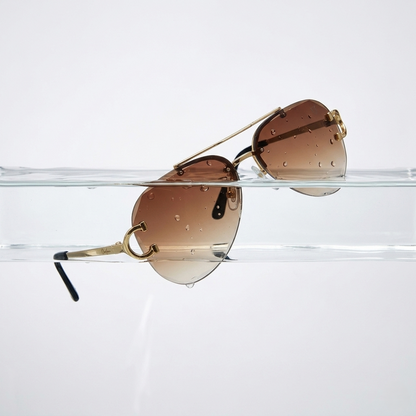 Brown Nova Rimless Gold - (S-023)