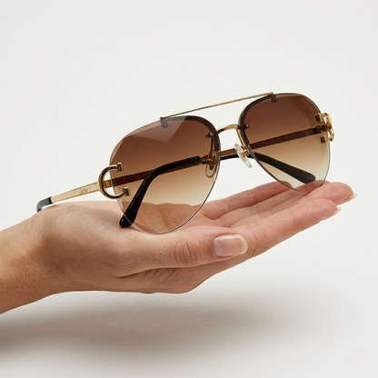 Brown Nova Rimless Gold - (S-023)
