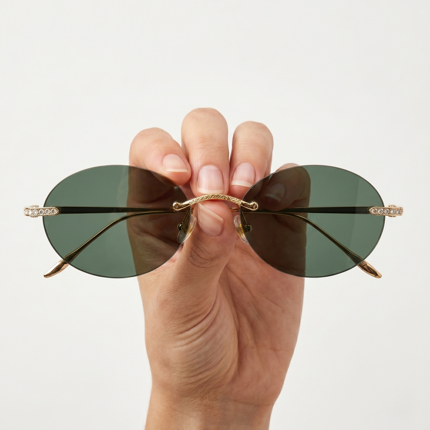 Oval Green Gold/Tint Black (J-038)
