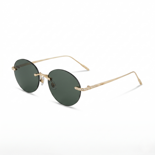 Oval Green Gold/Tint Black (J-038)