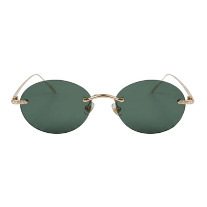 Oval Green Gold/Tint Black (J-038)