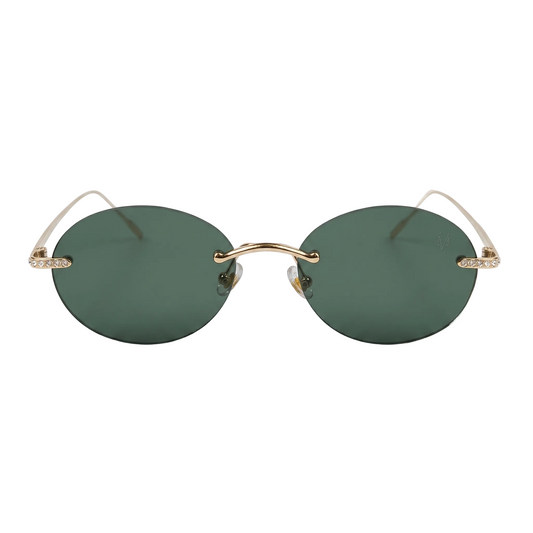 Oval Green Gold/Tint Black (J-038)