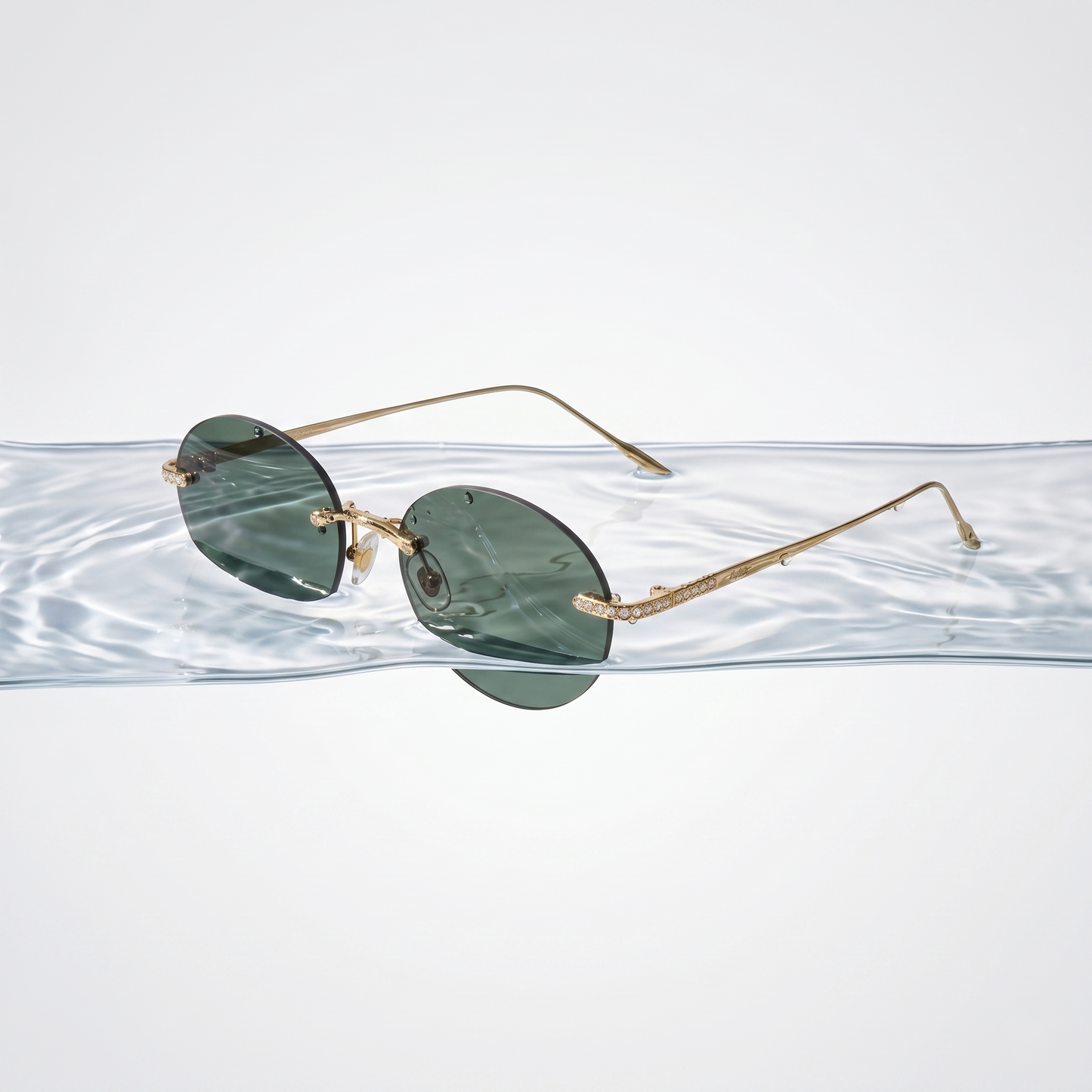 Oval Green Gold/Tint Black (J-038)