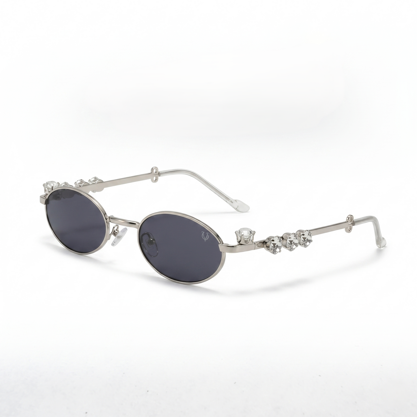 Crystal Muse Oval Sunglasses (S020)Silver