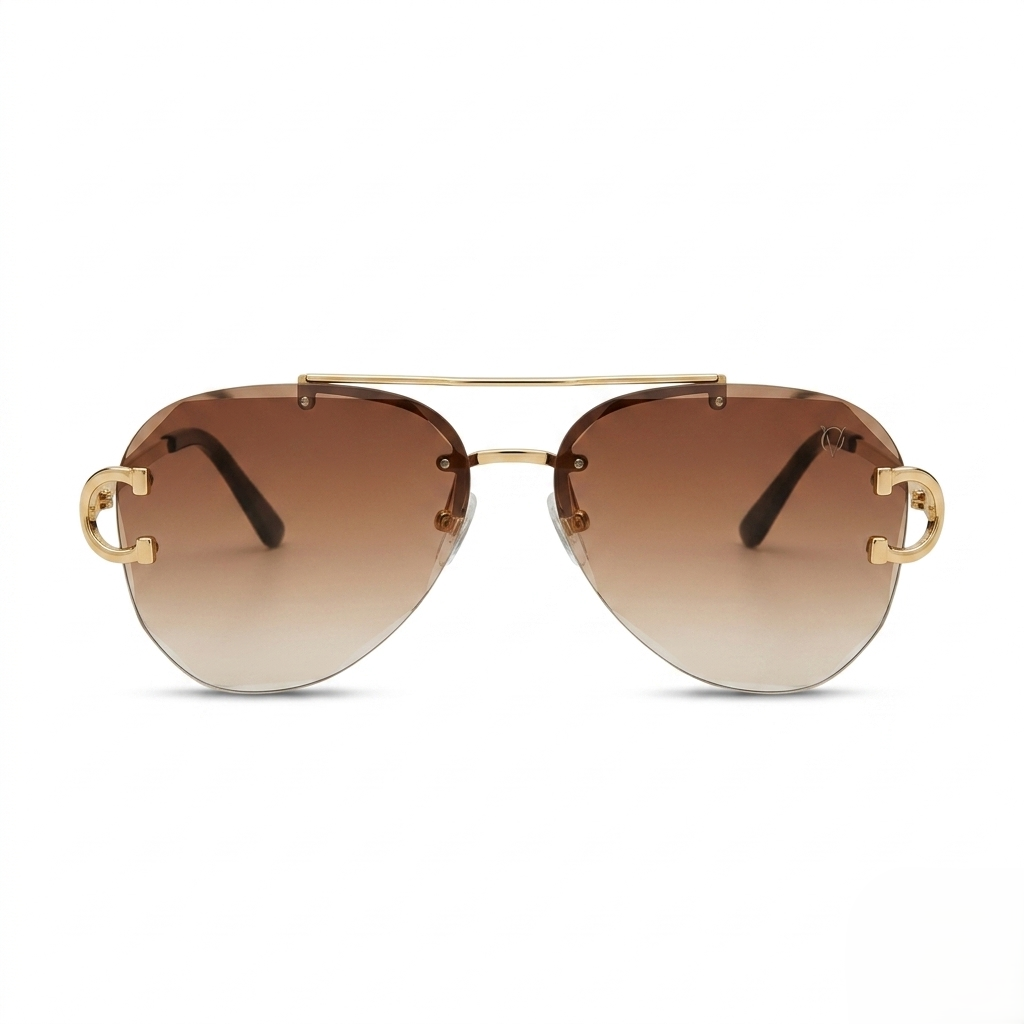 Brown Nova Rimless Gold - (S-023)