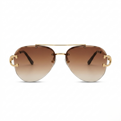 Brown Nova Rimless Gold - (S-023)