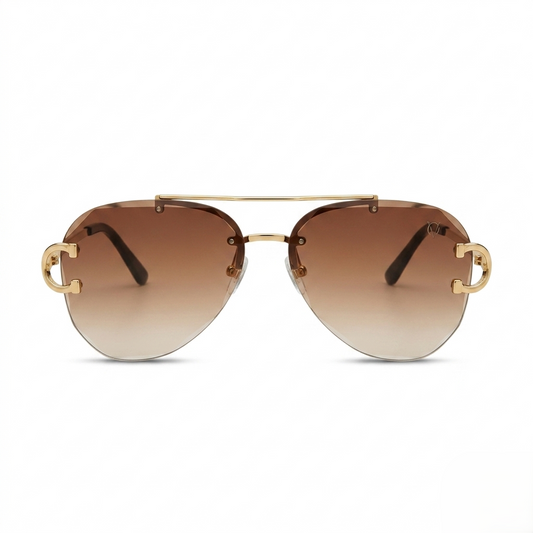 Brown Nova Rimless Gold - (S-023)