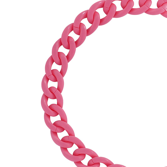 Chunky pink resin sunglasses chain with interlocking links 