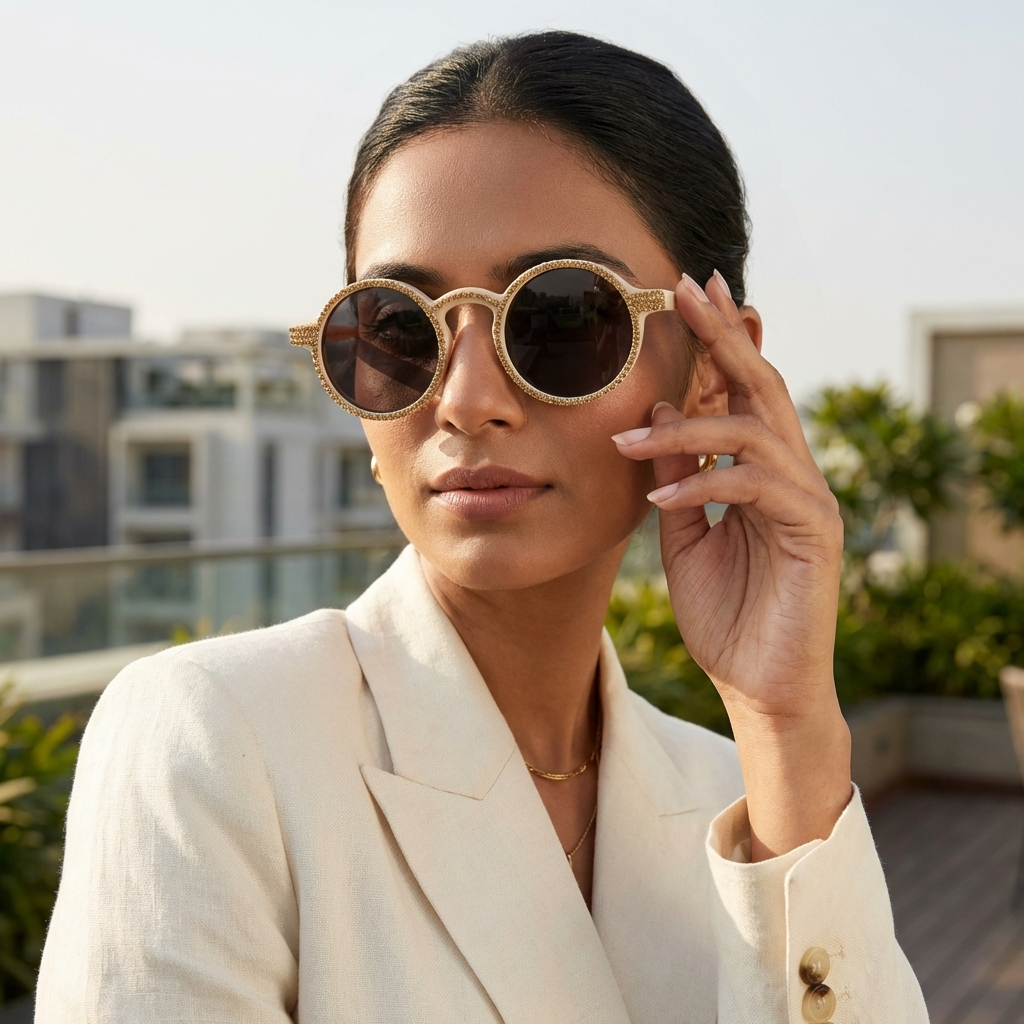 Ivory Glam Royale Sunglasses (H-0006)