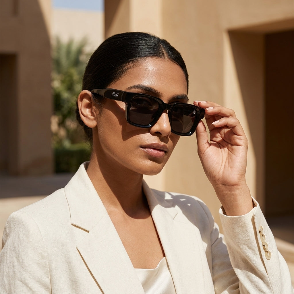 Classic Black Square Sunglasses (17028) BLACK