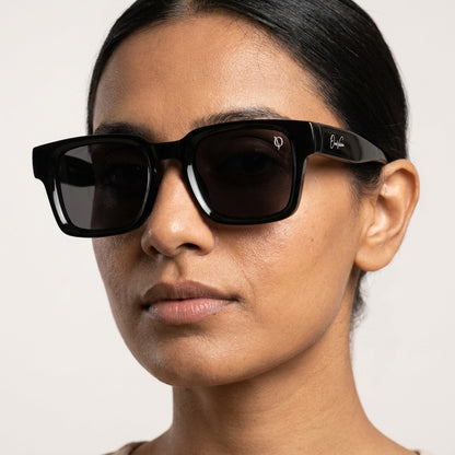 Classic Black Square Sunglasses (17028) BLACK