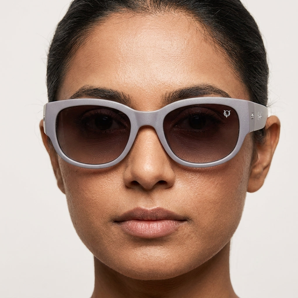 Frost Purple Sleek Oval Sunglasses (19445)