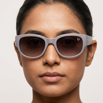 Frost Purple Sleek Oval Sunglasses (19445)